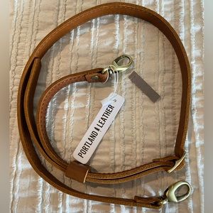 Portland, leather Triangle Crossbody Strap in color Honey